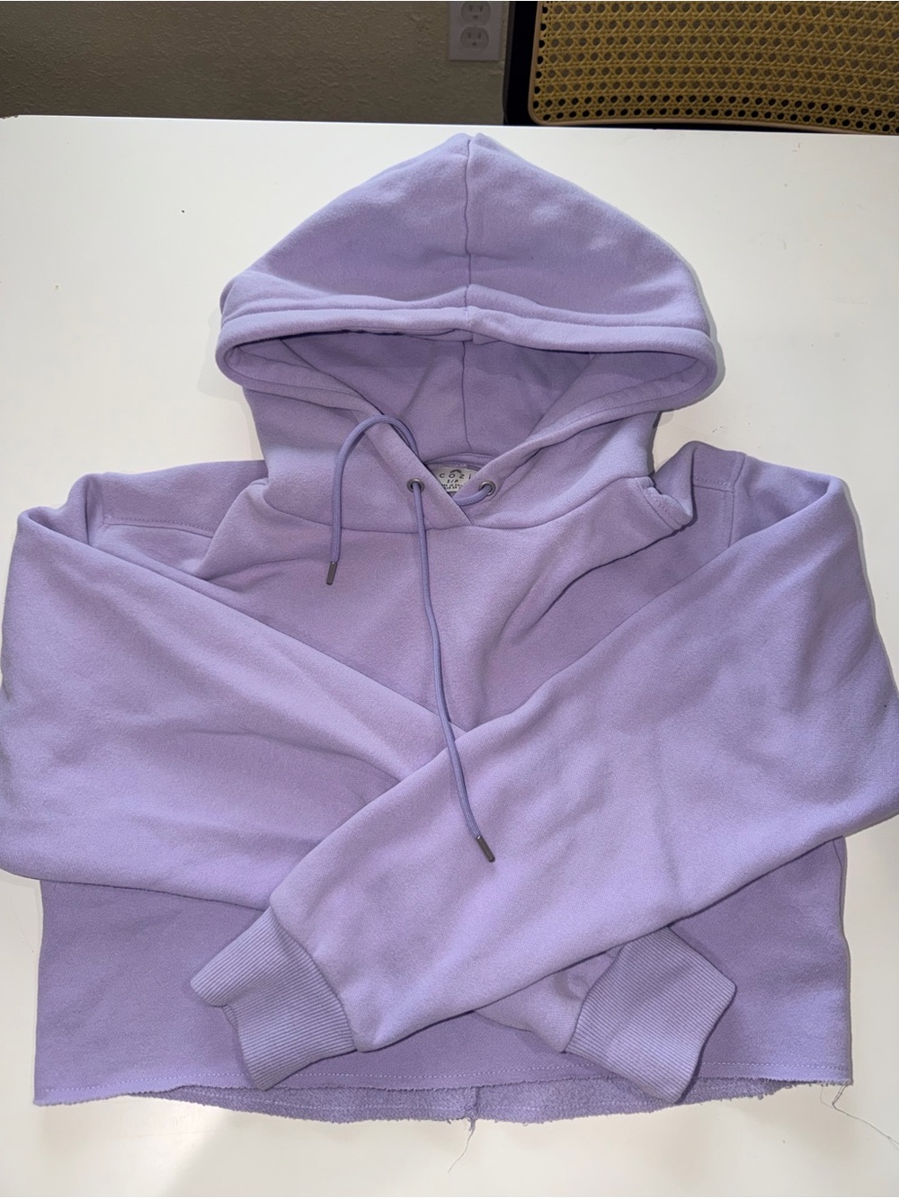 Lavender Cropped Hooded Pullover Sweatshirt - Women
